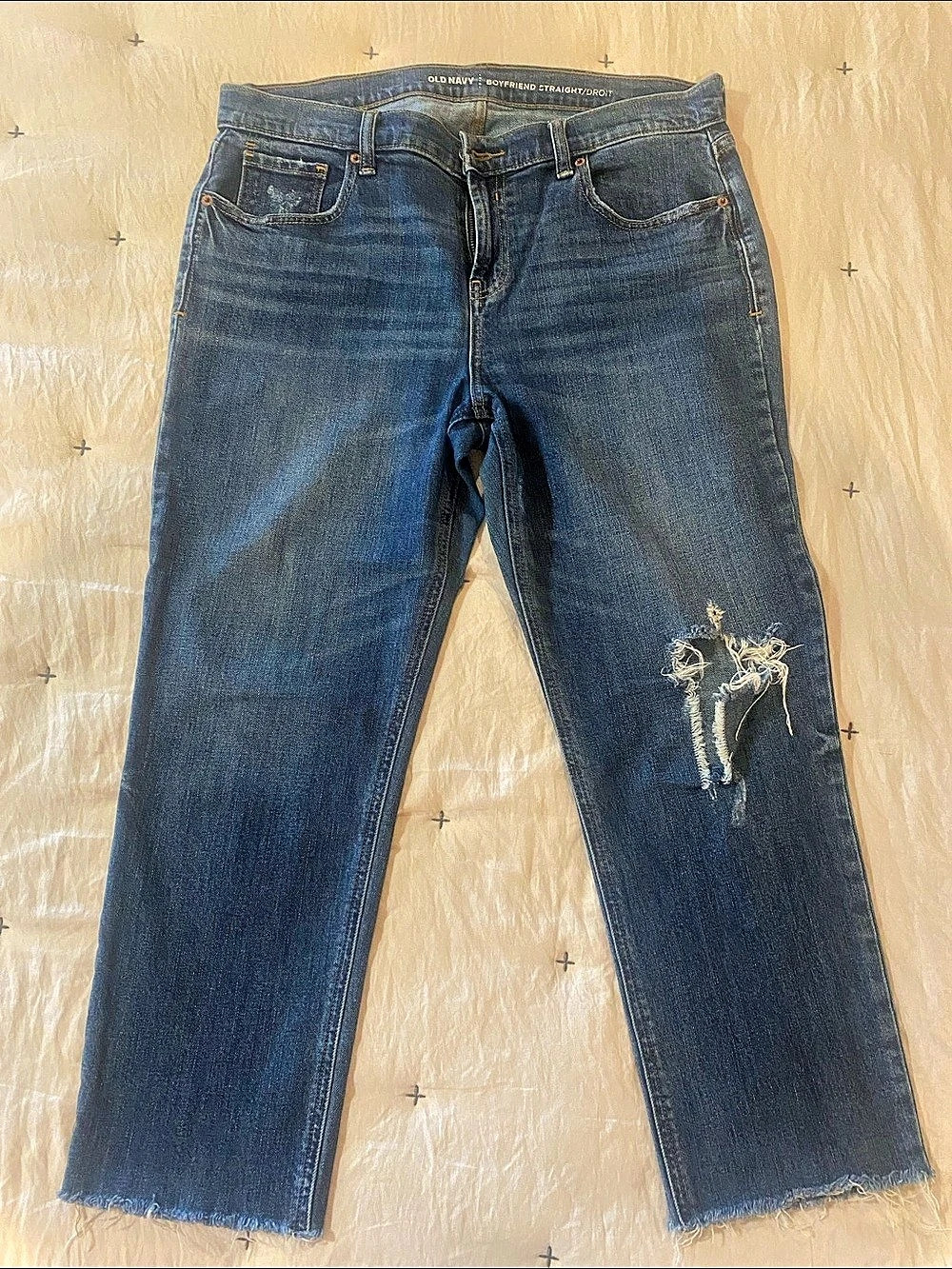 Old Navy Boyfriend Straight Jeans Blue Waist 10